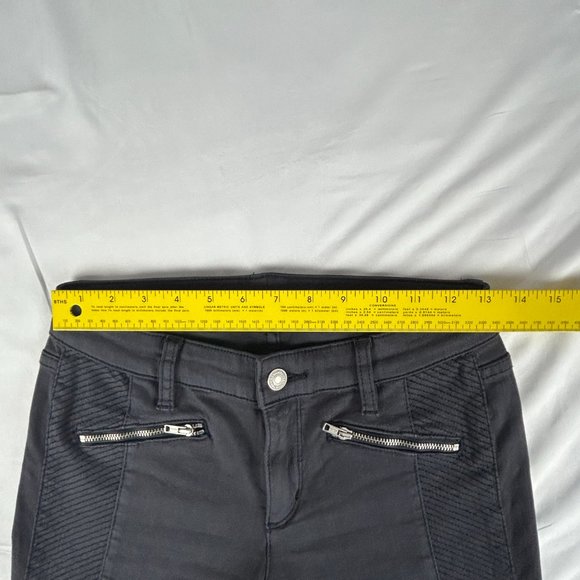 Club Monaco Jeans Women Size 2 Grey Stretch Low‎ Rise Skinny Faux Zipper Pockets - Picture 5 of 11